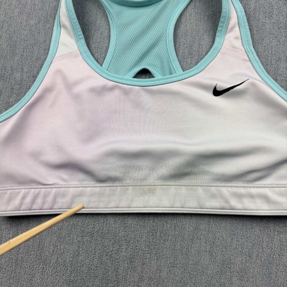 Nike Sports Bra Womens Large Green White Reversible Workout Yoga Gym Unpadded‎ - Picture 8 of 10